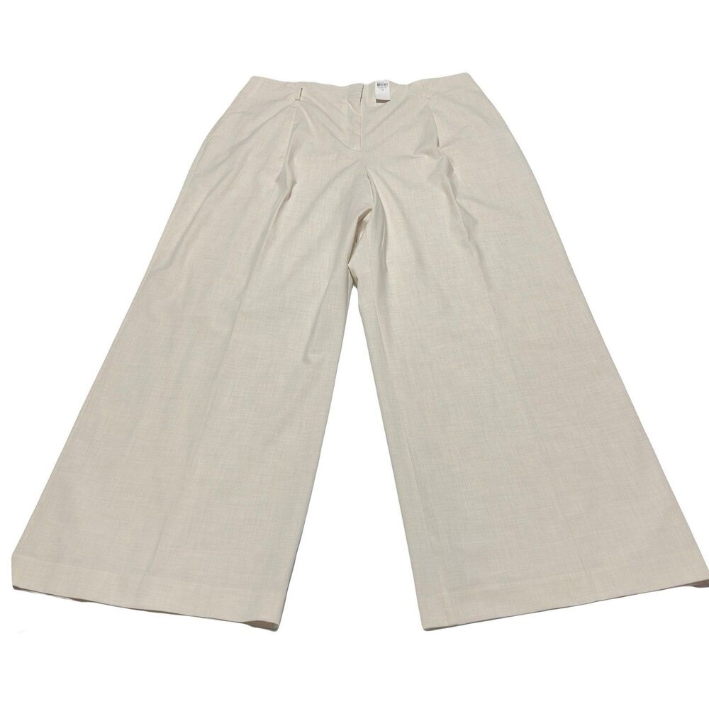 Ann Taylor Curvy Wide Leg Pleated Pants Size 18 Beige Trousers NWT